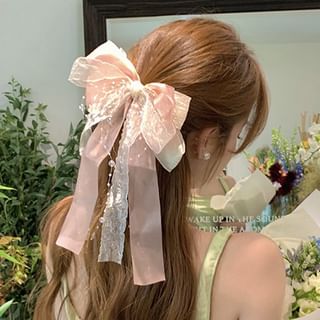 Ribbon Bow Accent Hair Claw