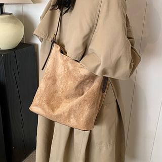 Faux Suede Bucket Bag