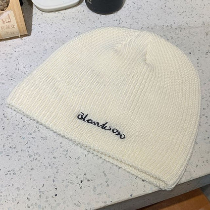 Embroidered Knit Beanie