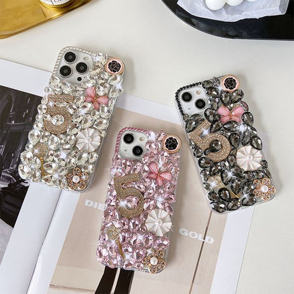 Numerical  Faux Crystal Phone Case