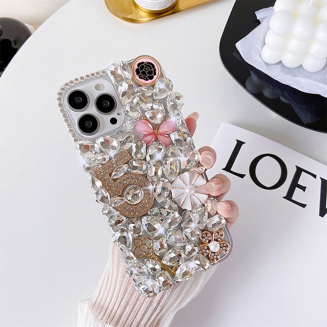 Numerical  Faux Crystal Phone Case