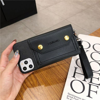 Faux Leather Coin Purse Phone Case - iPhone 6 / 6S / 6 Plus / 7 / 8 / SE / 7 Plus / 8 Plus / X / XS / XR / XS Max / 11 / 11 Pro / 11 Pro Max / 12 / 12 Pro / 12 mini / 12 Pro Max / 13 / 13 Pro / 13 mini / 13 Pro Max