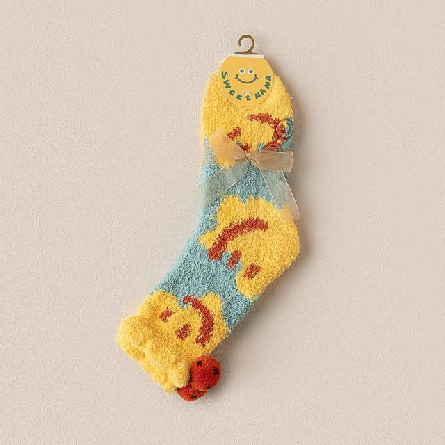 Color Block Coral Fleece Socks