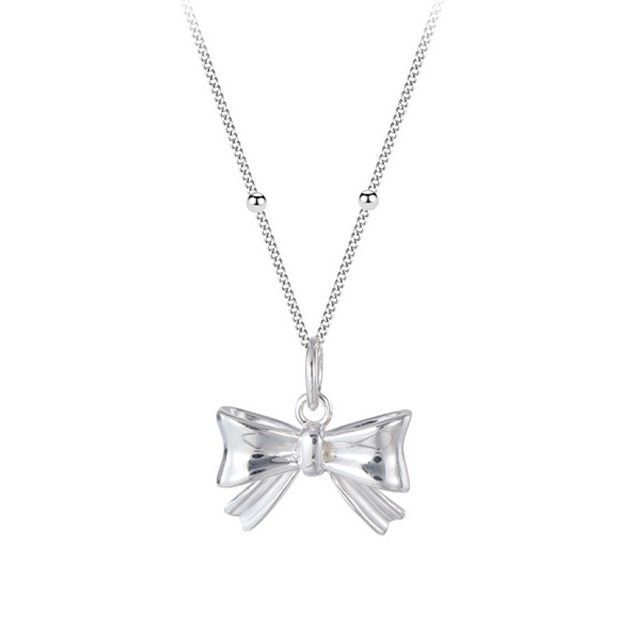 Bow Pendant Sterling Silver Necklace