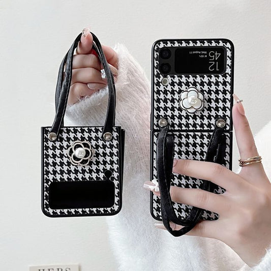 Floral Houndstooth Phone Case - Samsung Flip