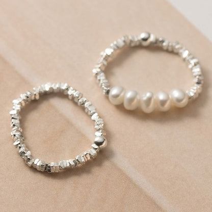 Faux Pearl / Irregular Sterling Silver Ring