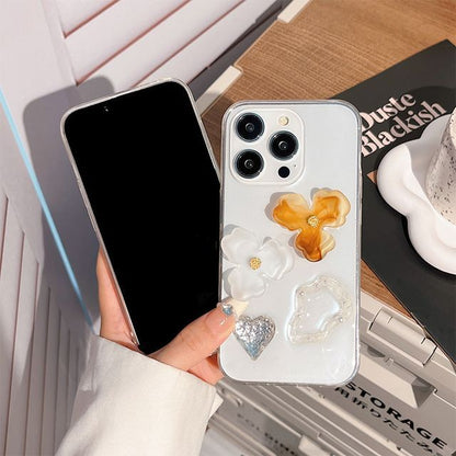 Embellished Transparent Phone Case - iPhone 14 Pro Max / 14 Pro / 14 Max / 14 / 13 Pro Max / 13 Pro / 13 / 13 mini / 12 Pro Max / 12 Pro / 12 / 12 mini / 11 Pro Max / 11 Pro / 11 / SE / XS Max / XS / XR / X / 8 / 8 Plus / 7 / 7 Plus