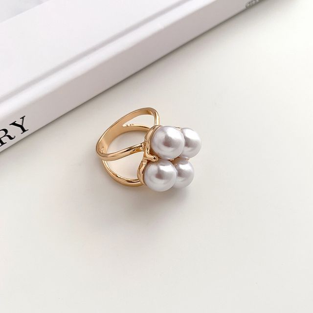 Faux Pearl Alloy Scarf Ring