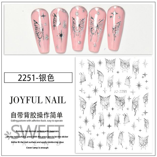 Butterfly Metallic Nail Art Stickers