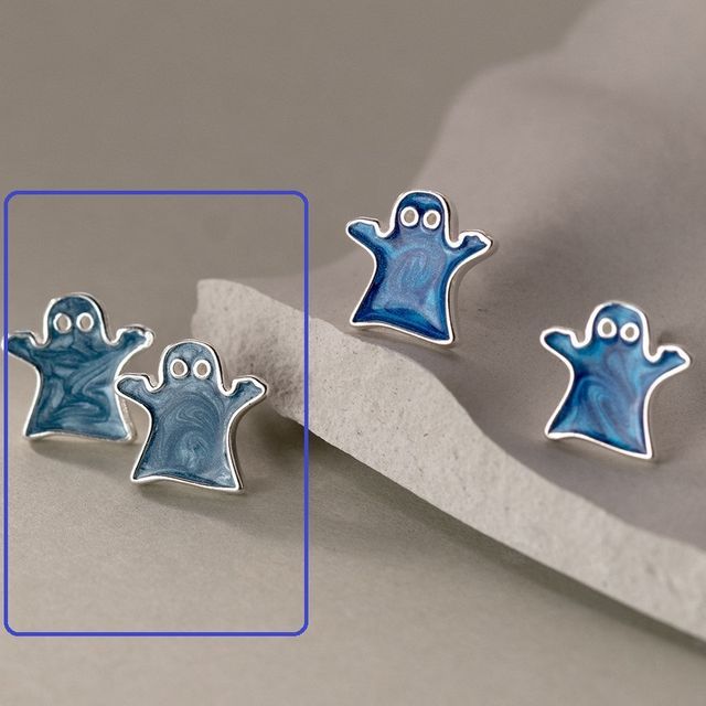 925 Sterling Silver Ghost Stud Earring