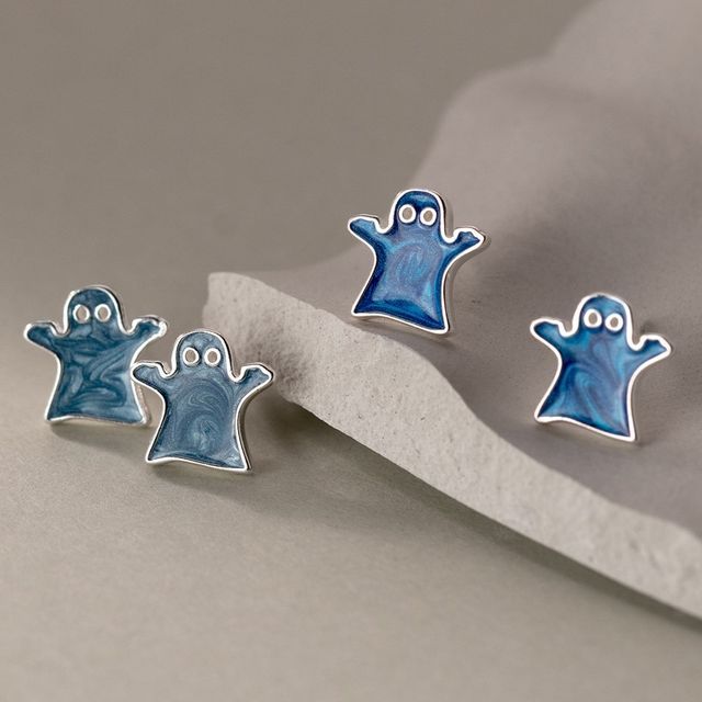 925 Sterling Silver Ghost Stud Earring