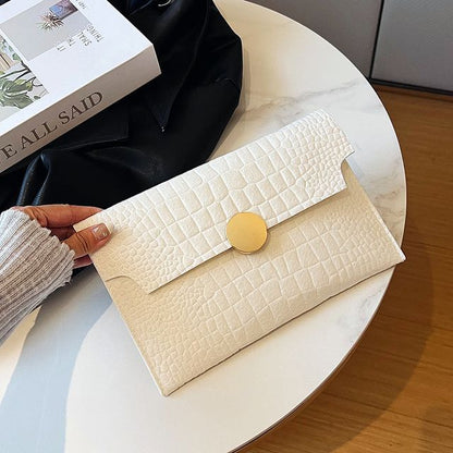 Crocodile Grain Envelope Clutch