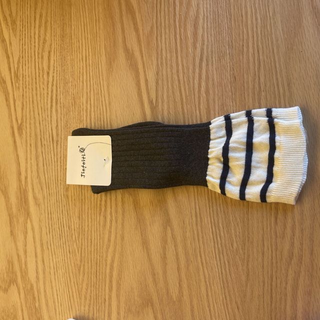 Mock Two Piece Ribbed Crew Socks