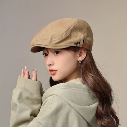 Numerical  Embroidered Flat Cap