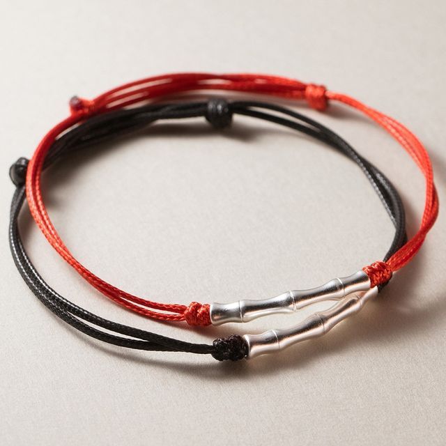 Bamboo Sterling Silver Cord Bracelet