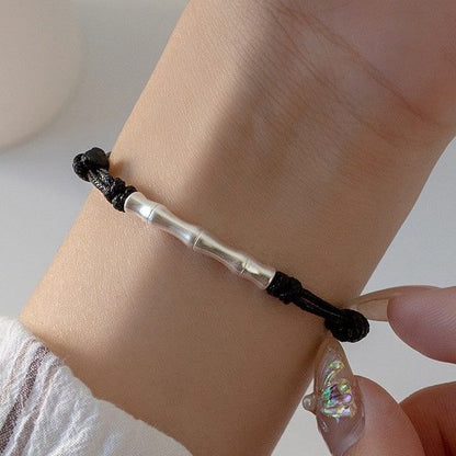 Bamboo Sterling Silver Cord Bracelet