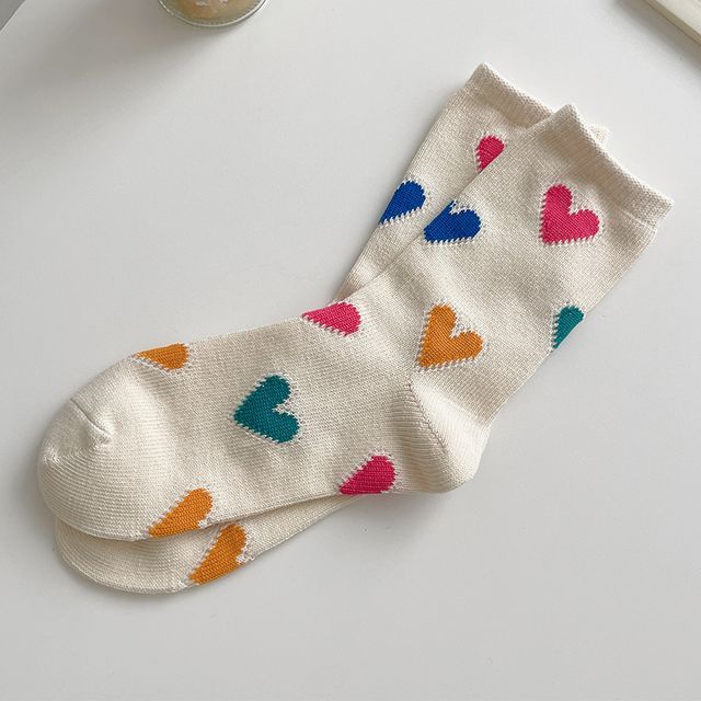 Heart Print Socks