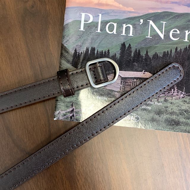 Plain Faux Leather Thin Belt