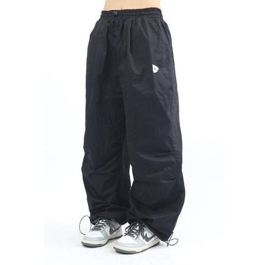 Low Waist Plain Loose-Fit Wide-Leg Cargo Pants