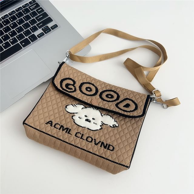 Dog Print Coin Pouch / Flap Crossbody Bag