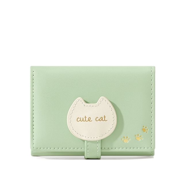 Cat Lettering Trifold Short Wallet