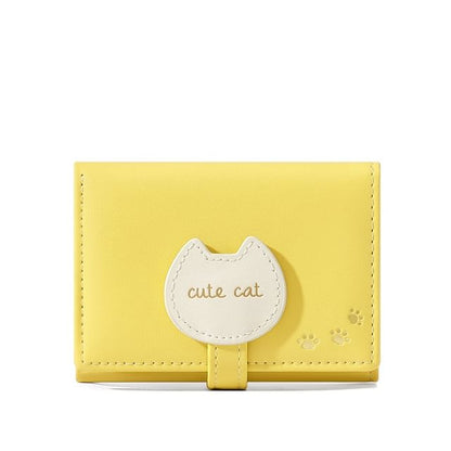 Cat Lettering Trifold Short Wallet