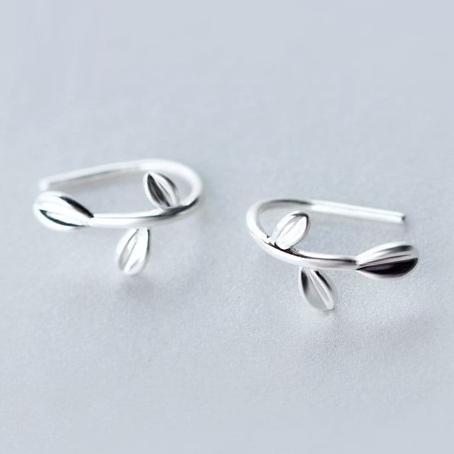 Leaf Sterling Silver Stud Earring