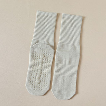 Plain Ribbed Anti-Slip Socks