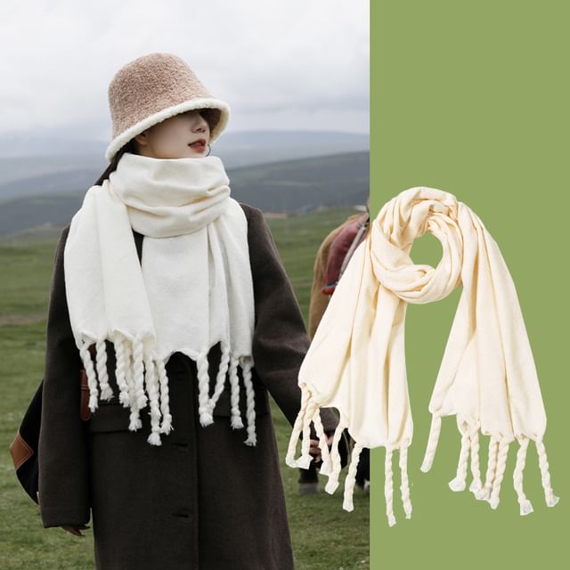 Fringed Plain Scarf