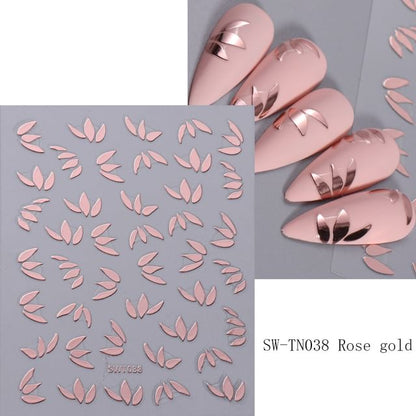 Leaf Metallic Nail Art Stickers