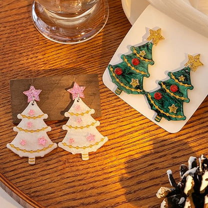 Christmas Tree Resin Drop Earring