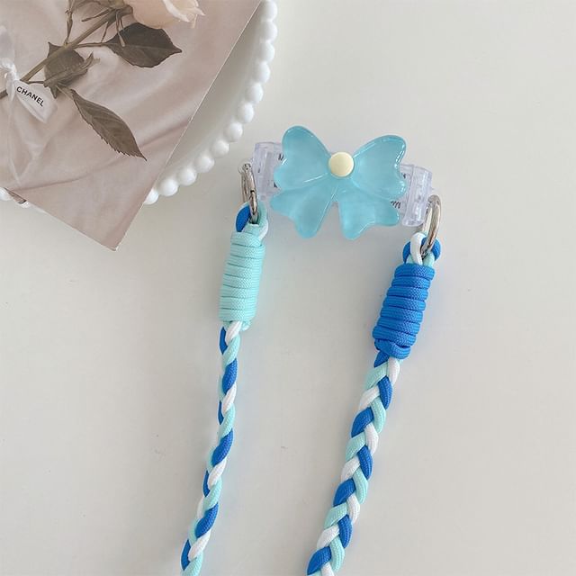 Bow Pearl Clip On Phone Lanyard