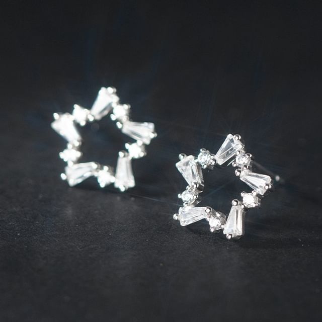 Star Rhinestone Sterling Silver Stud Earring