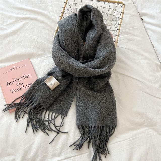 Plain Fringed Scarf