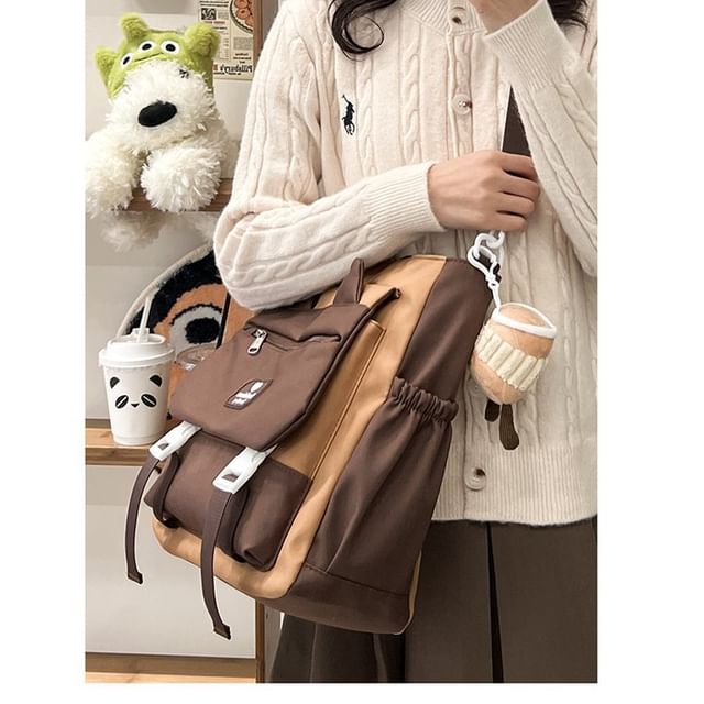 Buckle Nylon Crossbody Tote Bag