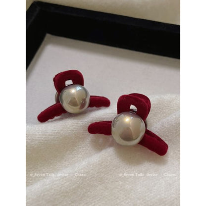 Faux Pearl Flocking Hair Clamp / Set