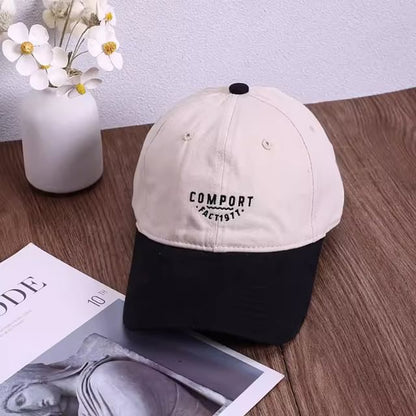 Two Tone Lettering Embroidered Baseball Cap