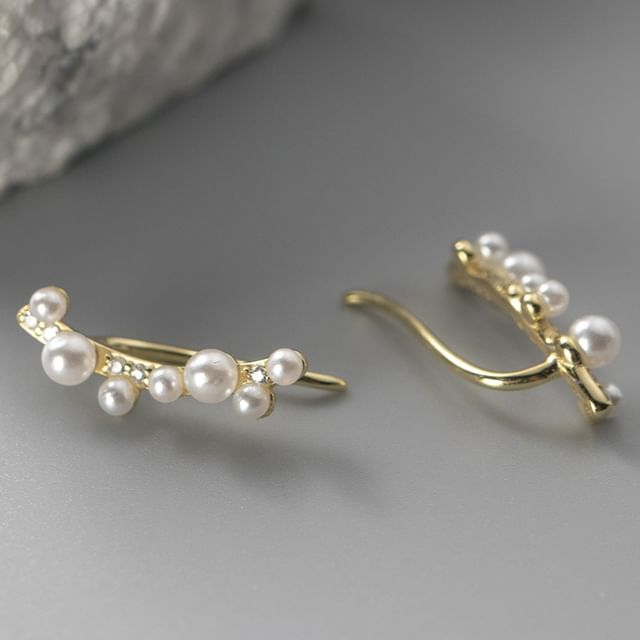 Faux Pearl Sterling Silver Earring