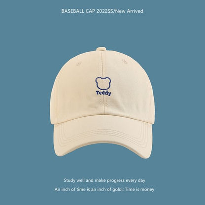 Bear Embroidered Baseball Cap