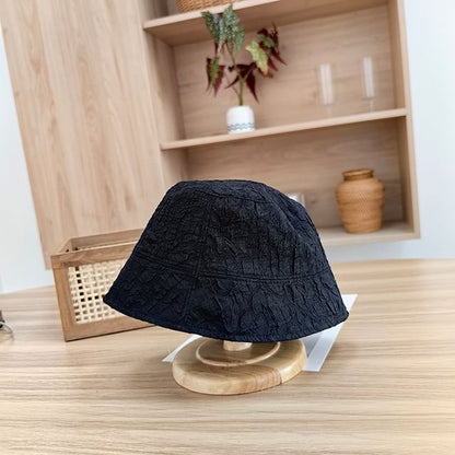 Plain Shirred Bucket Hat