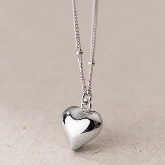 Heart Pendant Sterling Silver Necklace