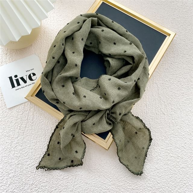 Dotted Lace Trim Scarf