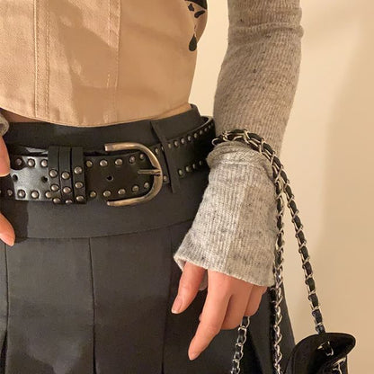 Studded Faux Leather Belt