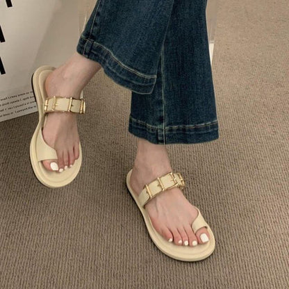 Buckled Toe Loop Sandals