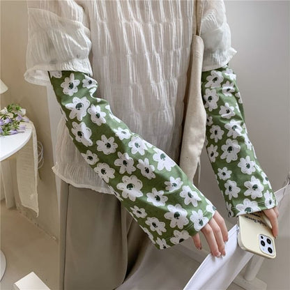 Floral Print Arm Sleeves