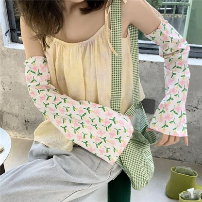 Floral Print Arm Sleeves