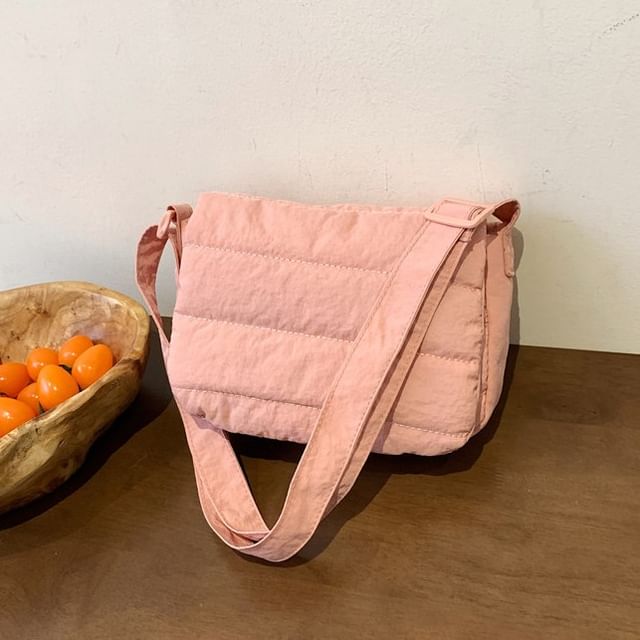 Plain Quilted Flap Crossbody Bag