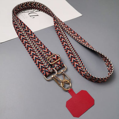 Patterned Fabric Phone Lanyard with Lanyard Pad