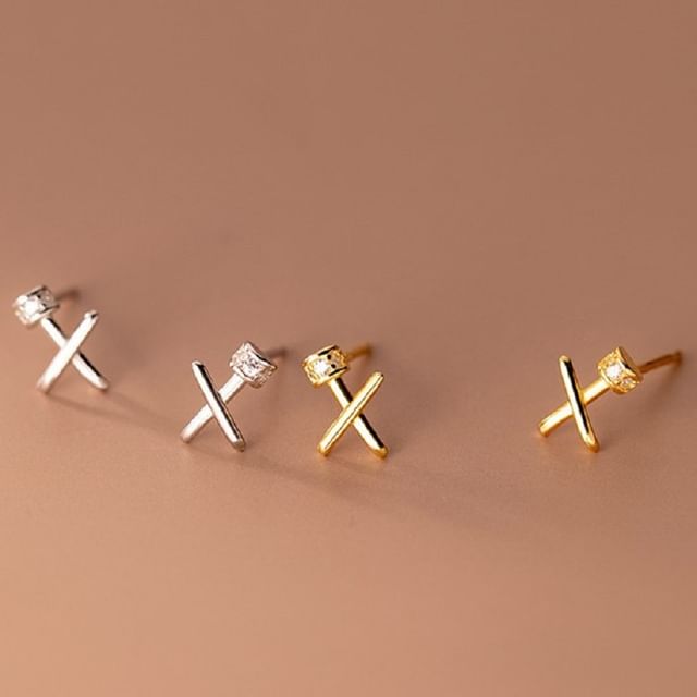 Cross S925 Sterling Silver Stud Earring