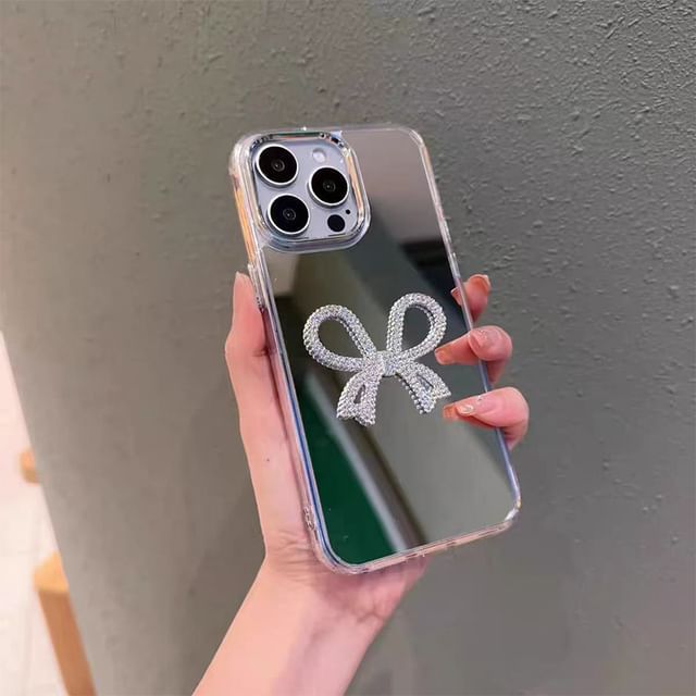 Faux Pearl Mirrored Phone Case